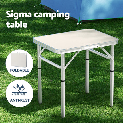 Weisshorn 3pc Camping Table Chair Set Outdoor Folding Aluminium Portable Picnic.
