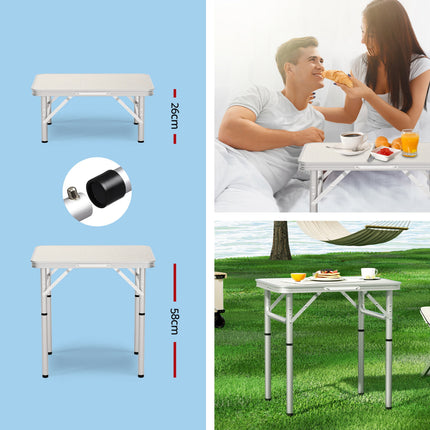 Weisshorn 3pc Camping Table Chair Set Outdoor Folding Aluminium Portable Picnic.