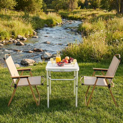 Weisshorn 3pc Camping Table Chair Set Outdoor Folding Aluminium Portable Picnic.