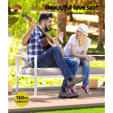 Gardeon 4 Seater Outdoor Sofa Set Aluminium Lounge Setting.
