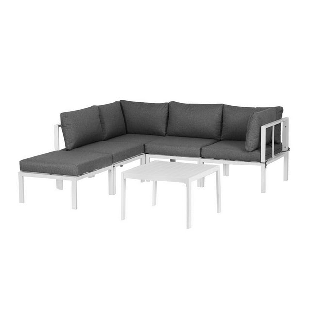 Gardeon 6PCS Outdoor Sofa Set Aluminium Table and Chairs Lounge Patio Furniture.