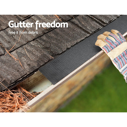 Gardeon Gutter Guard Aluminium Mesh 30M 100x20cm Black.
