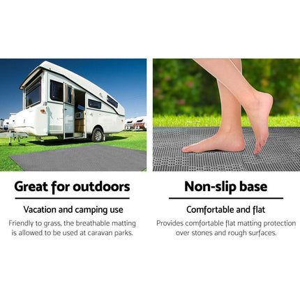 Weisshorn 7x2.5M Annex Matting 600GSM Floor Mats Hollow Design Mesh Caravan.