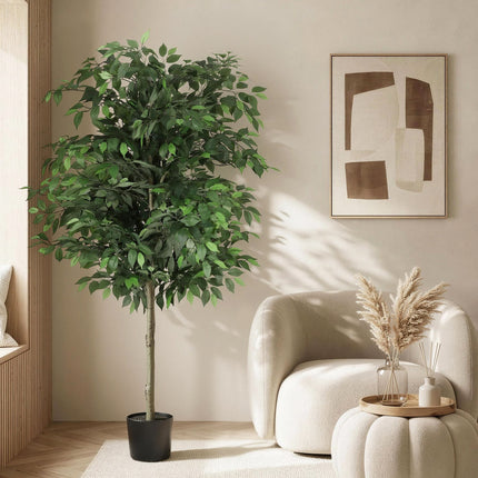 Artiss 180cm Artificial Ficus Tree Faux Trees Indoor Decor Artificial Plants Lifelike Plant 1.8M.