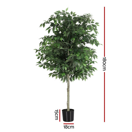 Artiss 180cm Artificial Ficus Tree Faux Trees Indoor Decor Artificial Plants Lifelike Plant 1.8M.