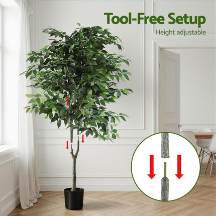 Artiss 180cm Artificial Ficus Tree Faux Trees Indoor Decor Artificial Plants Lifelike Plant 1.8M.