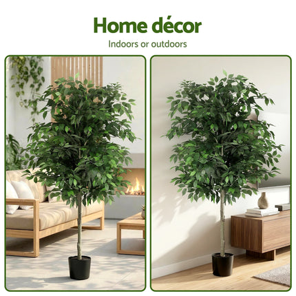 Artiss 180cm Artificial Ficus Tree Faux Trees Indoor Decor Artificial Plants Lifelike Plant 1.8M.