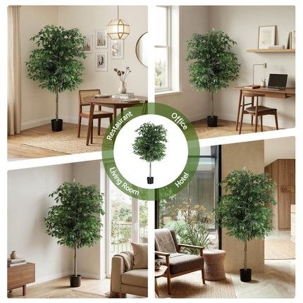 Artiss 180cm Artificial Ficus Tree Faux Trees Indoor Decor Artificial Plants Lifelike Plant 1.8M.