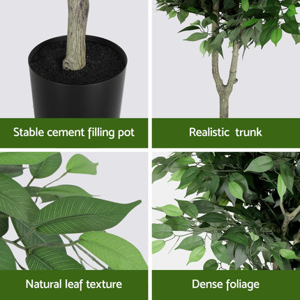 Artiss 180cm Artificial Ficus Tree Faux Trees Indoor Decor Artificial Plants Lifelike Plant 1.8M.