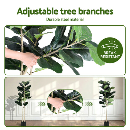 Artiss 150cm Artificial Fiddle Tree Faux Trees Indoor Decor Artificial Plants Lifelike Plant 1.5M.