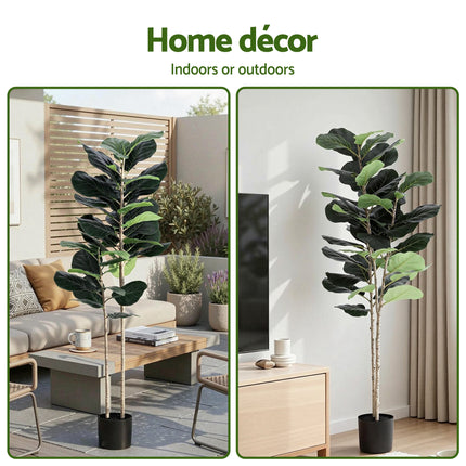 Artiss 150cm Artificial Fiddle Tree Faux Trees Indoor Decor Artificial Plants Lifelike Plant 1.5M.