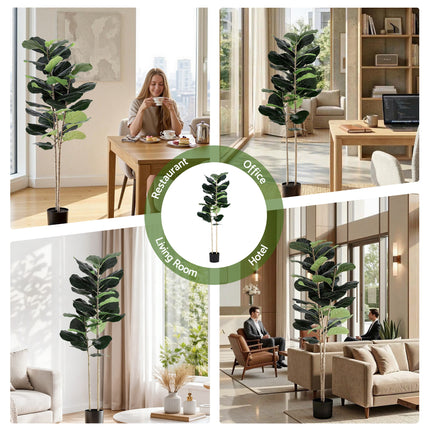 Artiss 150cm Artificial Fiddle Tree Faux Trees Indoor Decor Artificial Plants Lifelike Plant 1.5M.