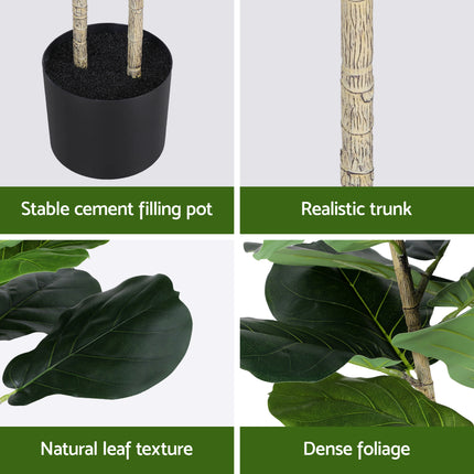 Artiss 150cm Artificial Fiddle Tree Faux Trees Indoor Decor Artificial Plants Lifelike Plant 1.5M.