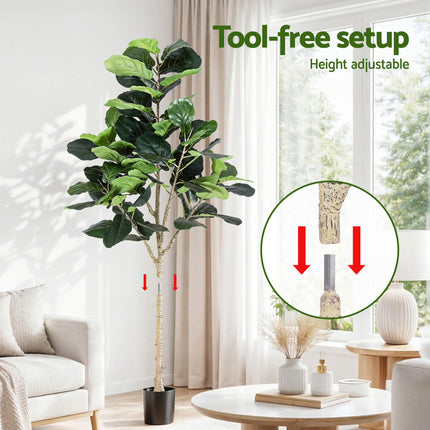 Artiss 180cm Artificial Fiddle Tree Faux Trees Indoor Decor Artificial Plants Lifelike Plant 1.8M.