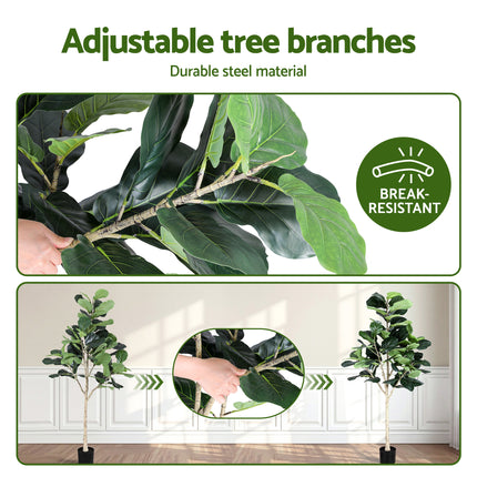 Artiss 180cm Artificial Fiddle Tree Faux Trees Indoor Decor Artificial Plants Lifelike Plant 1.8M.