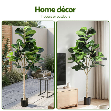 Artiss 180cm Artificial Fiddle Tree Faux Trees Indoor Decor Artificial Plants Lifelike Plant 1.8M.
