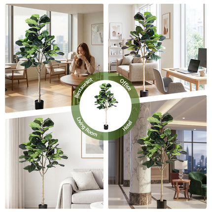 Artiss 180cm Artificial Fiddle Tree Faux Trees Indoor Decor Artificial Plants Lifelike Plant 1.8M.