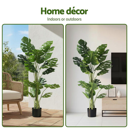 Artiss 140cm Artificial Monstera Tree Faux Trees Indoor Decor Artificial Plants Lifelike Plant 1.4M.