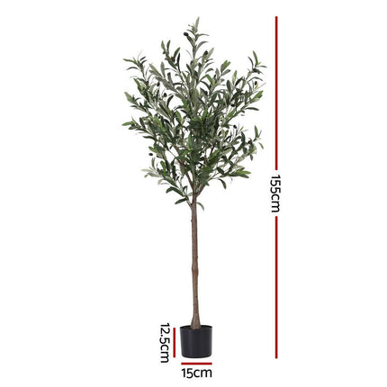 Artiss 155cm Artificial Olive Tree Faux Trees Indoor Decor Artificial Plants Lifelike Plant.