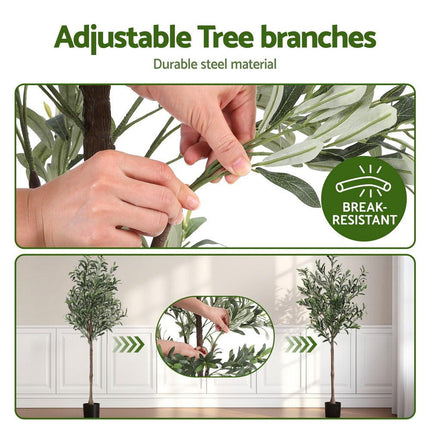Artiss 155cm Artificial Olive Tree Faux Trees Indoor Decor Artificial Plants Lifelike Plant.