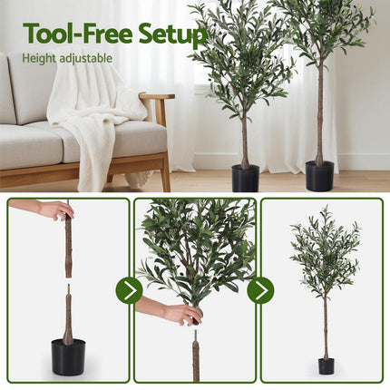 Artiss 155cm Artificial Olive Tree Faux Trees Indoor Decor Artificial Plants Lifelike Plant.