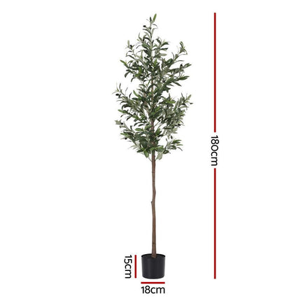Artiss 180cm Artificial Olive Tree Faux Trees Indoor Decor Artificial Plants Lifelike Plant 1.8M.