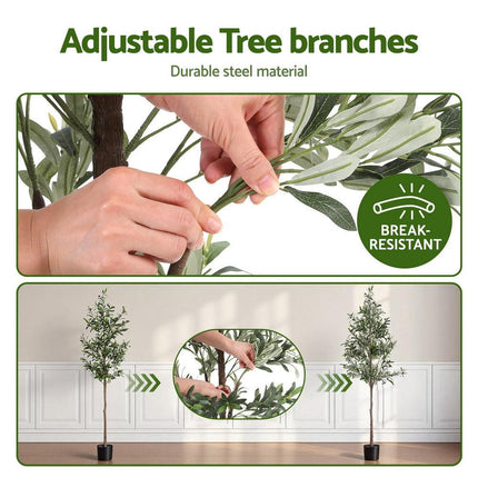 Artiss 180cm Artificial Olive Tree Faux Trees Indoor Decor Artificial Plants Lifelike Plant 1.8M.