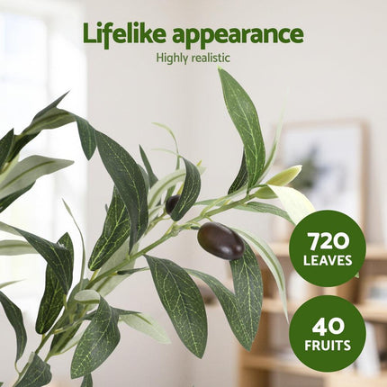 Artiss 180cm Artificial Olive Tree Faux Trees Indoor Decor Artificial Plants Lifelike Plant 1.8M.