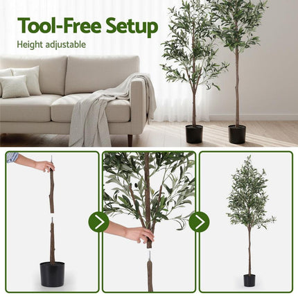 Artiss 180cm Artificial Olive Tree Faux Trees Indoor Decor Artificial Plants Lifelike Plant 1.8M.