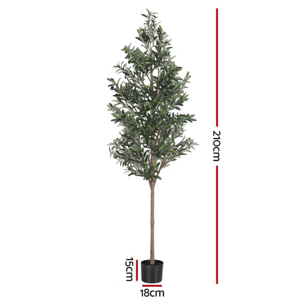 Artiss 210cm Artificial Olive Tree Faux Trees Indoor Decor Artificial Plants Lifelike Plant 2.1M.
