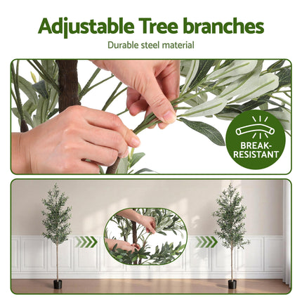 Artiss 210cm Artificial Olive Tree Faux Trees Indoor Decor Artificial Plants Lifelike Plant 2.1M.