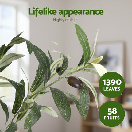 Artiss 210cm Artificial Olive Tree Faux Trees Indoor Decor Artificial Plants Lifelike Plant 2.1M.