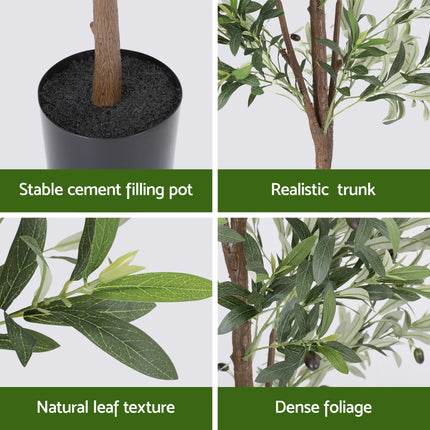 Artiss 210cm Artificial Olive Tree Faux Trees Indoor Decor Artificial Plants Lifelike Plant 2.1M.