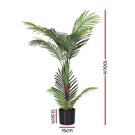 Artiss 100cm Artificial Palm Tree Faux Trees Indoor Decor Artificial Plants Lifelike Plant.