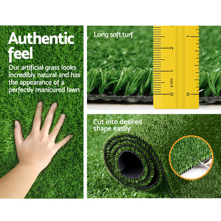 Prime Turf Artificial Grass 2mx5m 10mm Synthetic Fake Lawn Turf Plant Plastic Olive.