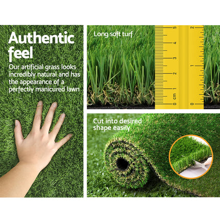 Prime Turf Artificial Grass 30mm 1mx20m Synthetic Fake Lawn Turf Plastic Plant 4-coloured.