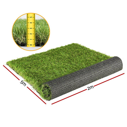 Prime Turf Artificial Grass 35mm 2mx5m Synthetic Fake Lawn Turf Plastic Plant 4-coloured.