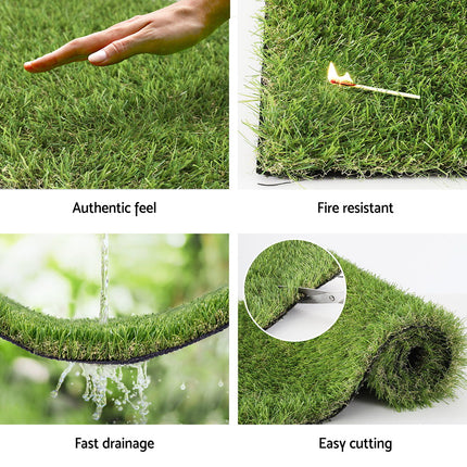 Prime Turf Artificial Grass 35mm 2mx5m Synthetic Fake Lawn Turf Plastic Plant 4-coloured.
