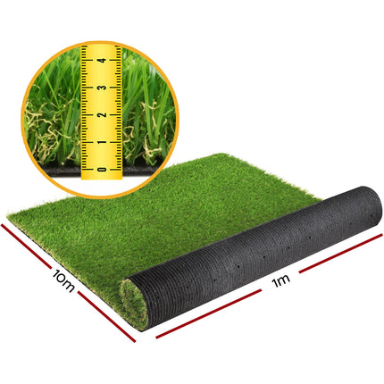 Prime Turf Artificial Grass 40mm 1mx10m Synthetic Fake Lawn Turf Plastic Plant 4-coloured.