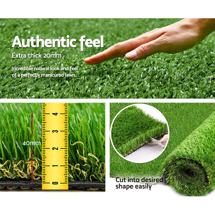 Prime Turf Artificial Grass 40mm 1mx10m Synthetic Fake Lawn Turf Plastic Plant 4-coloured.