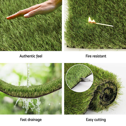 Prime Turf Artificial Grass 45mm 1mx10m Synthetic Fake Lawn Turf Plastic Plant 4-coloured.