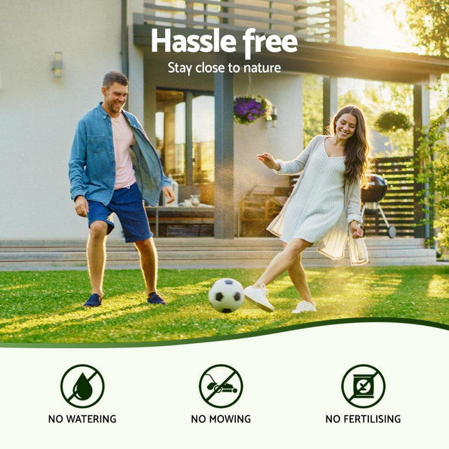 Prime Turf Artificial Grass Turf Rug Fake Grass 2 Rolls 15mm Height 50cm x 2m Indoor Outdoor Synthetic Grass Mat Carpet with Drainage Holes Plastic Plant.