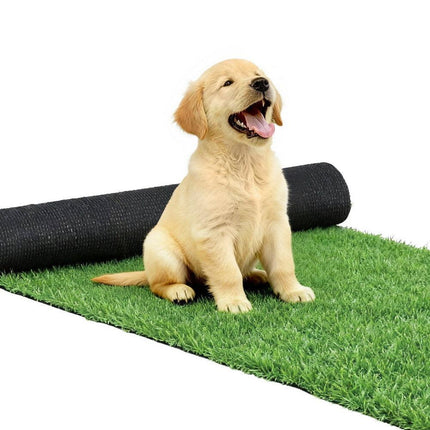 Prime Turf Artificial Grass Turf Rug Fake Grass 2 Rolls 15mm Height 50cm x 2m Indoor Outdoor Synthetic Grass Mat Carpet with Drainage Holes Plastic Plant.
