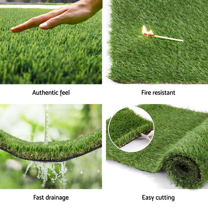 Prime Turf Artificial Grass 30mm 2mx5m Synthetic Fake Lawn Turf Plastic Plant 4-coloured.