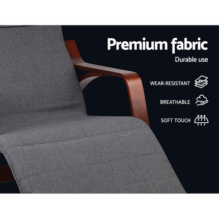 Artiss Rocking Armchair Footrest Nursing Charcoal Afton.