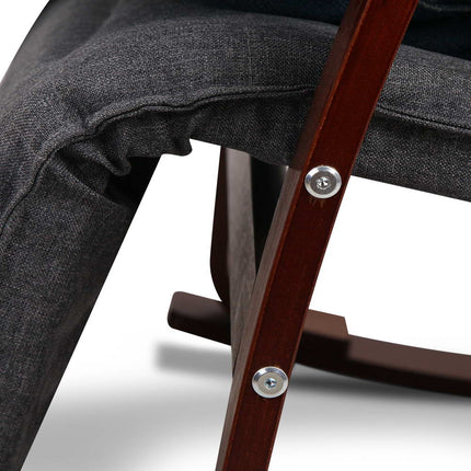 Artiss Rocking Armchair Footrest Nursing Charcoal Afton.