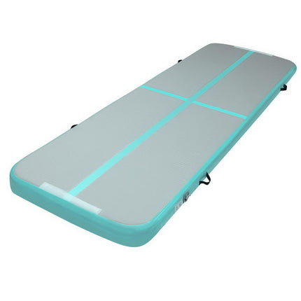 Everfit 3m x 1m Air Track Mat Gymnastic Tumbling Mint Green and Grey.