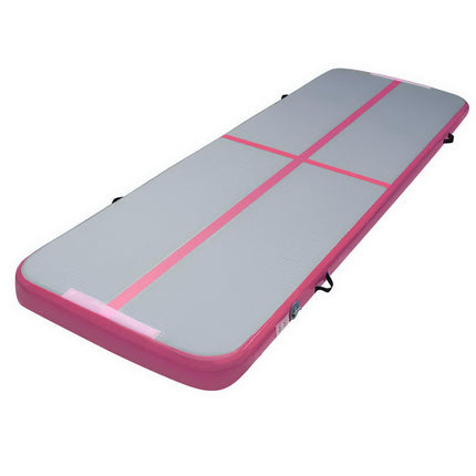 Everfit 3m x 1m Air Track Mat Gymnastic Tumbling Pink and Grey.