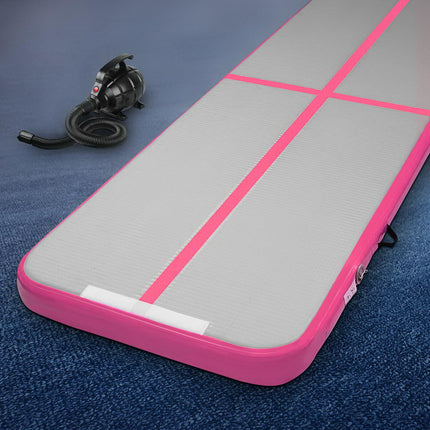 Everfit GoFun 3X1M Inflatable Air Track Mat with Pump Tumbling Gymnastics Pink.