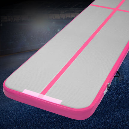 Everfit 4M Air Track Gymnastics Tumbling Exercise Cheerleading Mat Inflatable Pink.